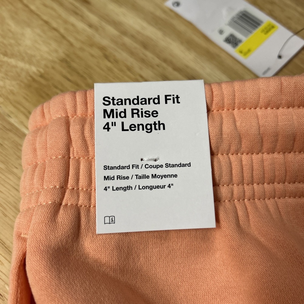 Nike Sportswear Mid Rise Fleece Shorts Small IH2108-844 Peach Workout Womens - Picture 10 of 11